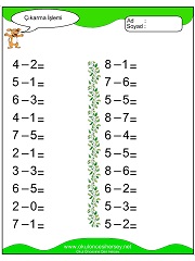 Çıkarma işlemi yaprak test